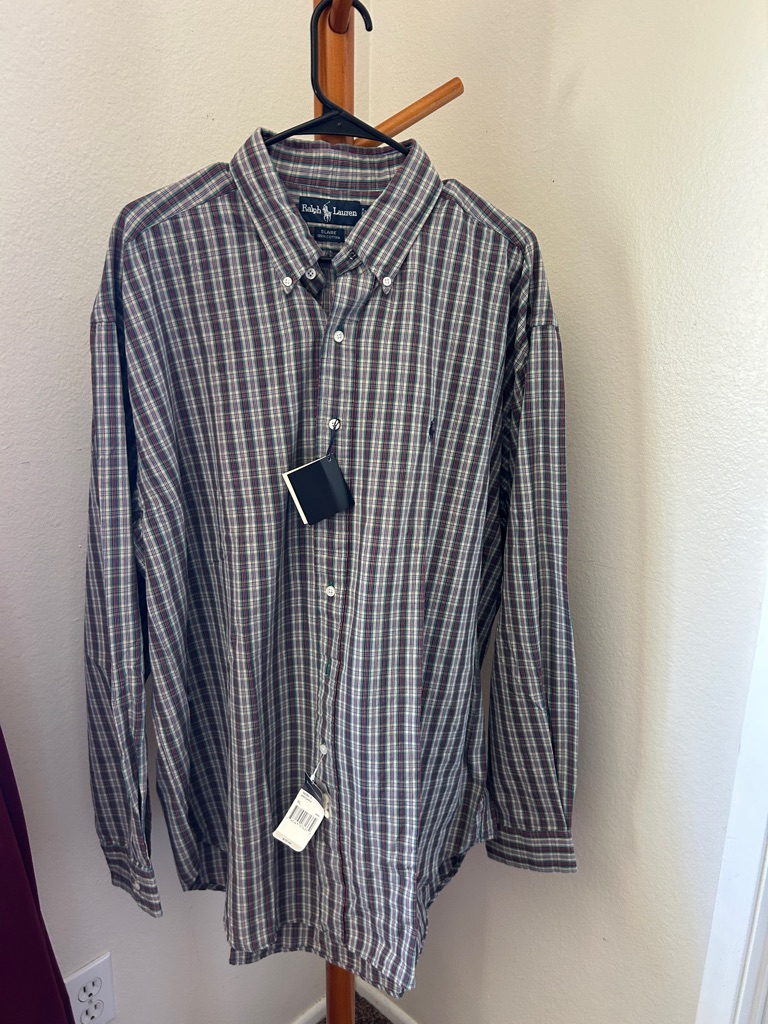 Ralph Lauren Brown And Gray Plaid Button-Down Shirt